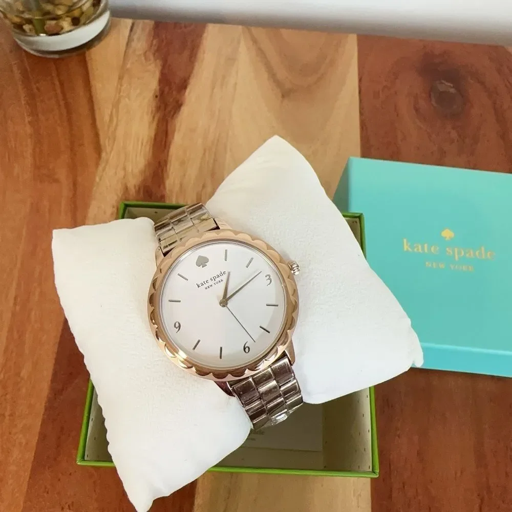 NWT Kate Spade Metro‎ Scallop Quartz White Dial Ladies Watch